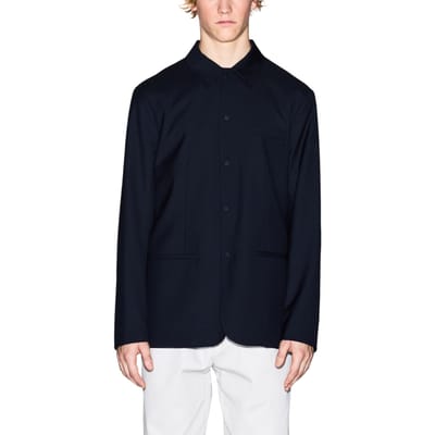 Marineblauwe Blazer met Knopsluiting Jacket