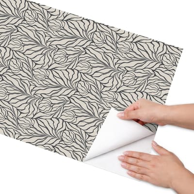Coloray Meubel Wrap Folie - Beige Meubelfolie - 50x100 cm - Wrapfolie Keuken Samenstelling van de bladeren - Decoratiefolie - Minimalist Meubelfolie - Meubel Wrap Folie - Woonkamer decoratie - Achtergronden en patronen