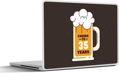 Laptop sticker - 10.1 inch - Verjaardag - Jubileum cadeau - 35 Jaar - 25x18cm - Laptopstickers - Laptop skin - Cover