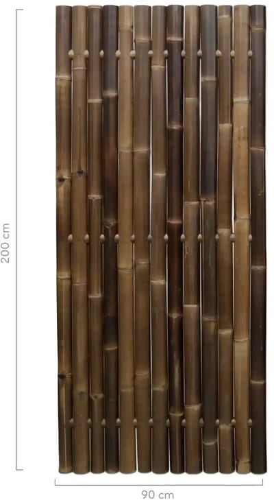 Masters of Bamboo® Bamboe Schutting Giant - 90 x 200 cm - Zwart - Tuinscherm / Bamboe scherm