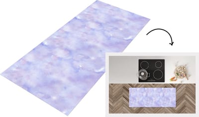Keukenloper - Loper keuken - Waterverf - Patroon - Paars - 120x50 cm - Keukenloper vinyl