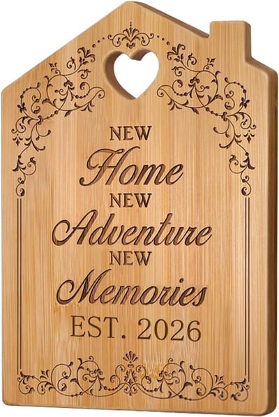 Gegraveerde snijplank - Keukenplank serveerplank - Huiswarmen cadeau - Duurzaam bamboe materiaal - 22 x 32 cm - Houtkleur