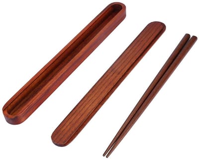 Eetstokjes in Japanse stijl met uittrekbare houten kleurstokjes doos servies herbruikbare verpakking socialme-eu (# 1)