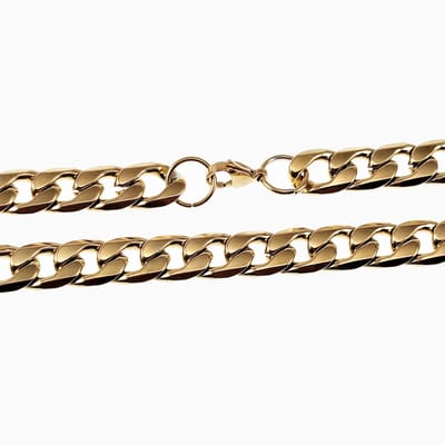 60cm x 11mm Cubaanse Ketting Heren - Roestvrij Stalen Goud Kleur - Schakelketting