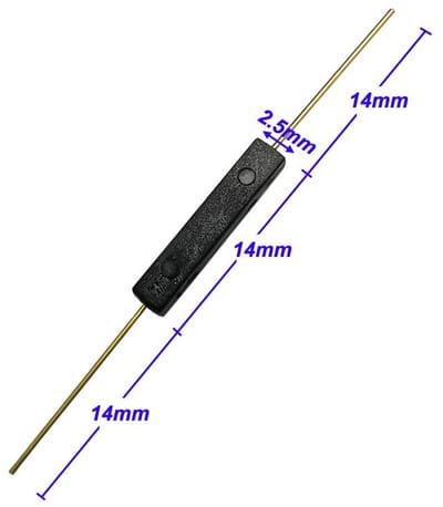 Dailygoods - Plastic Reed-schakelaar - Glas Reed-schakelaar - Magnetische inductieschakelaar - 10 stuks - 2.5 mm x 14 mm - 2 mm x 14 mm - Geschikt voo...