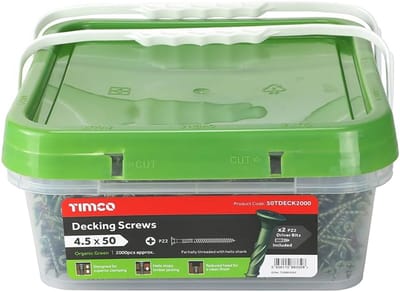 Terrasschroeven - Houtschroeven Buiten - Terras Maken - Zoutsproeibestendig - 4.5 x 50 mm - Groen