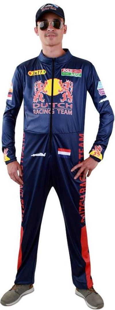 Formule 1 Kostuum | Supersnel Formule 1 Race Overall Max | Man | Maat 50 | Carnaval kostuum | Verkleedkleding