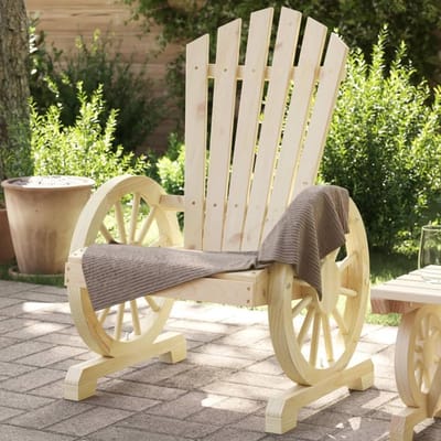 Adirondack Tuinstoel - Houten stoel - Buiten ontspannen - Massief dennenhout - 63x62x99 cm - Natuurlijk