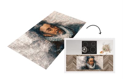 Keukenloper - Loper keuken - Willem van Oranje - Aquarelverf - Krant - 120x60 cm - Keukenloper vinyl