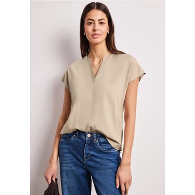 Blouse met losse schouders en gespleten hals