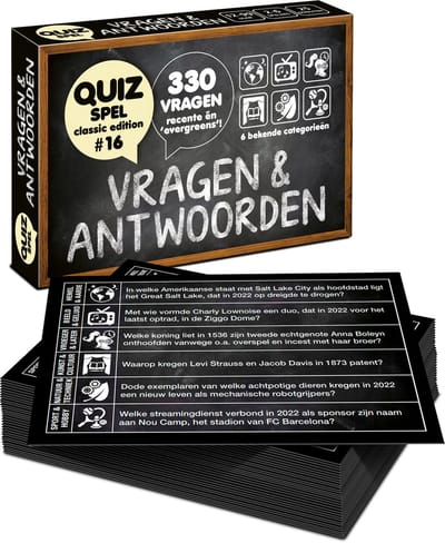 Vragen & Antwoorden #16 - quizpuzzels - pocketformaat Vragenspel - Kaartspel - Quizspel / Trivia Quiz / Aanvulset / Uitbreiding - 330 NIEUWE NEDERLANDSE VRAGEN!