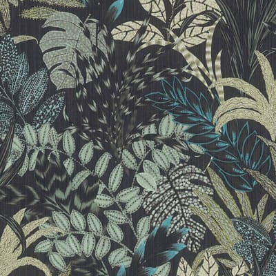 BLADEREN BEHANG | Botanisch - groen zwart - A.S. Création Metropolitan Stories 2