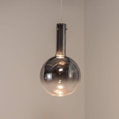 Eko-Light Hanglamp Toronto, glazen bol chroom-transparant, Ø 25 cm