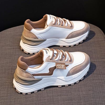 Diksoldige Daddy Schoenen Dames Lente Nieuwe Casual Sport Forrest Schoenen Lichtgewicht Verhoogd Ademend Retro Wafel Schoenen 40 gray