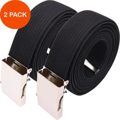 Safekeepers extra lange koppelriem - Canvas riem - 185 cm lang - military belt - 2 stuks Zwart