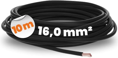 Flexibele Aderleidingen 16 mm² Zwart - 10 meter Voor Bedrading