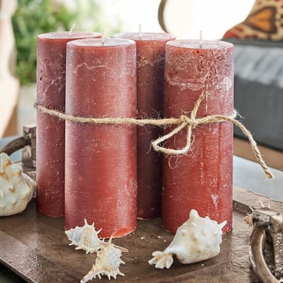 LOBERON Kaars set van 4 Homel roestrood