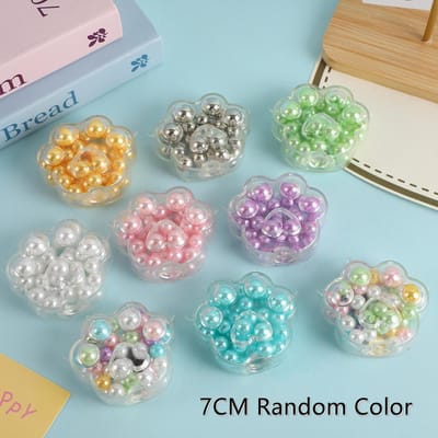 Handgemaakte druif Rammelende Squishy Bal Kleurrijke Kralen Kattenpoot Sensorisch Fidget Speelgoed voor Kinderen Volwassenen Stressverlichting Knijpspeelgoed gray