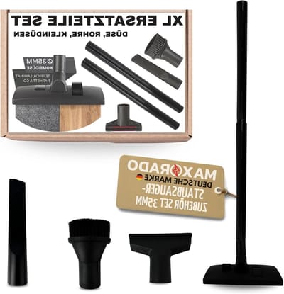 Stofzuiger Accessoires Set - Zuigmonden Uitbreiding - Grondig Schoonmaken - Universele 35mm Pasvorm - 6 Delig - Zwart