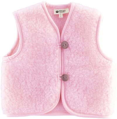 WOLLIES Amsterdam - Wollen Kinder Vest - 100% Merino Wol - 116-122 - Roze