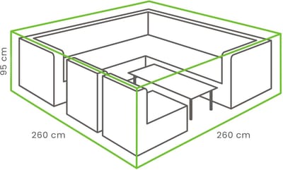 Winza Outdoor Covers - Premium - beschermhoes loungeset hoge dining - Afmeting : 260x260x95 cm