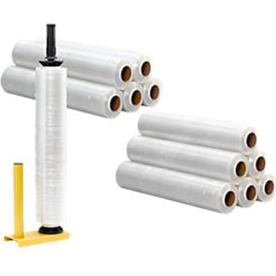 6 rollen stretchfolie + 1 handwikkelaar + 6 andere rollen, gratis