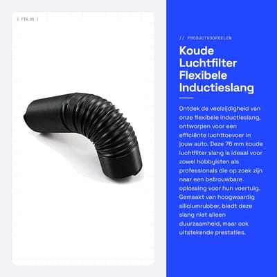 Dailygoods- Luchtfilter 76mm - Koude Luchtleiding - Flexibele Slang - Auto Vacuüm Balg - Hoogwaardig Siliciumrubber - Eenvoudig te Installeren - Inductieslang