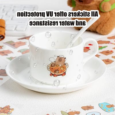 Leuke Waterdichte Dierstickers voor Kinderen, Kawaii Capybara Stickers voor Laptop, Skateboard en Scrapbooks