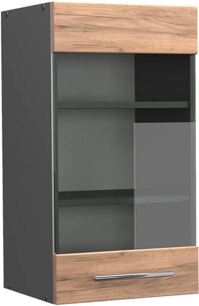 Hangende Keukenkast met Glasdeur en Opbergruimte