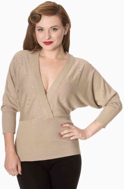 Dancing Days - LUCK HAS IT WRAP FRONT Lange cardigan - S - Beige