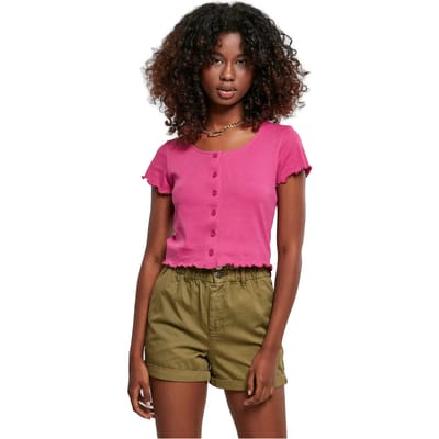 Vrouwen-T-shirt met korte ribboordsluiting Urban Classics GT