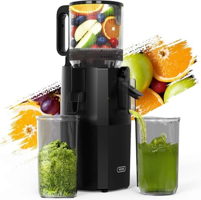 Koudpers Sapcentrifuge - Slowjuicer - Gezond Sap Maken - XXL Voerbuis - 1.4 Liter - Zwart