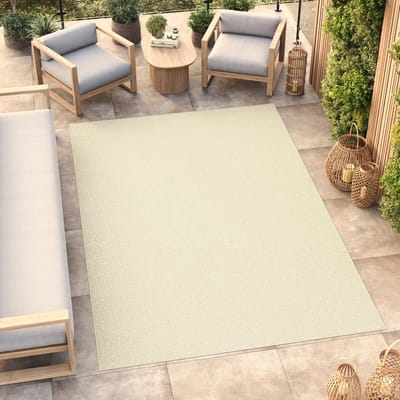 Tapiso Mono Vloerkleed Creme Binnen en Buiten Tapijt Maat- 80x150