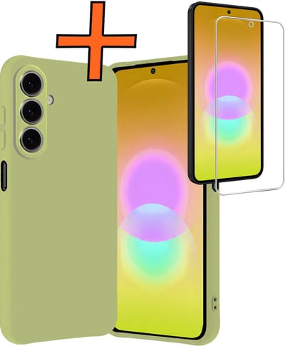 Hoes - Met Screenprotector - Geschikt voor Samsung Galaxy A27 - Sterk & Shockproof - Back Cover - Siliconen Case - Telefoon Hoes - Groen
