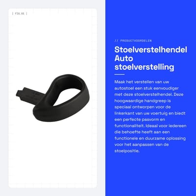 Dailygoods- Stoelverstelhendel Linkerzijde - Handgreep - Stoelhandgreep - Auto-voorstoellift - Nauwkeurige Zitverstelling - Onderdeelnummer 1J3881633B - Stoelhendel