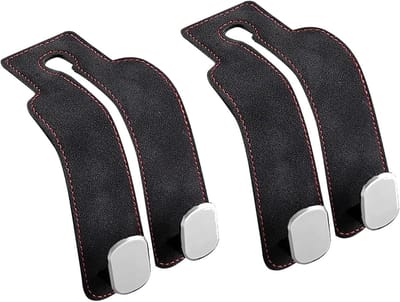 Ronte - Autostoel Dubbele Haken voor Rugzak en Autostoel - 2 Stuks - Handtas Haken - Leren Autostoel Accessoires
