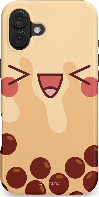 Casetastic hoesje geschikt voor Apple iPhone 16 Plus - MagSafe - Dubbellaagse bescherming - Smeltende caramel bolletjes - Fashion Case - Zand Perzik Bordeaux