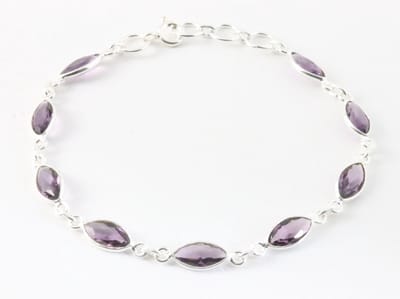 Fijne zilveren armband met amethist