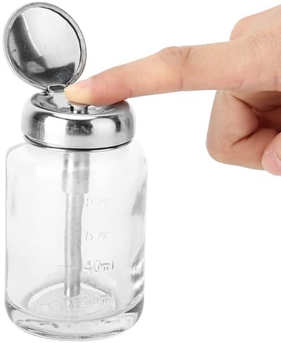 Dailygoods- Nagellak Remover Pomp Dispenser - Herbruikbare Glazen Fles - Antikraak Ontwerp - Professioneel Manicure Gereedschap - Gemakkelijk in Gebruik - Voorkomt Verdamping