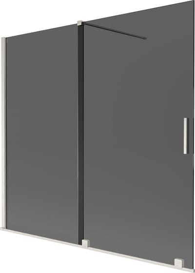 Mexen Velar badwand 2-delige schuifdeur 170 x 150 , grafiet, geborsteld nikkel - 896-170-000-41-97
