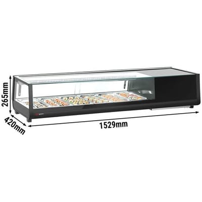 GGM Gastro Sushi-Kühlvitrine - 6x GN 1/3 - Schwarz
