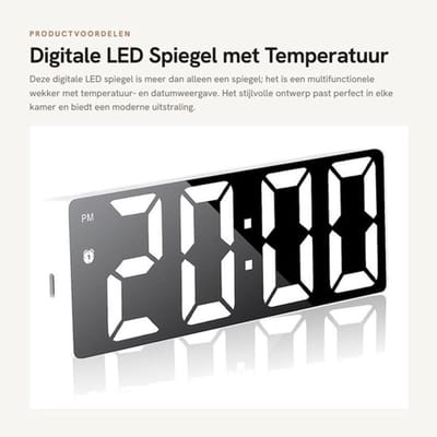 Digitale LED Spiegel met Temperatuur en Datum Kalender