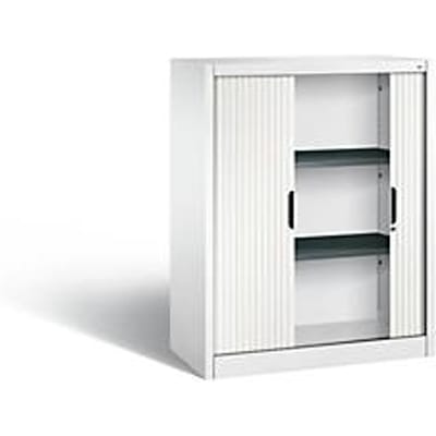 C + P Omnispace rolluikkast, 3 OH, afsluitbaar, B 1000 x D 420 x H 1230 mm, staal/kunststof, verkeerswit