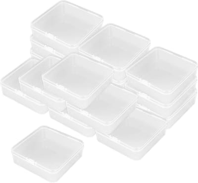Set van 16 Transparante Plastic Kralenhouders met Flipdeksel - Kleine Opbergdozen voor Kralen, Sieraden en Knutselmaterialen