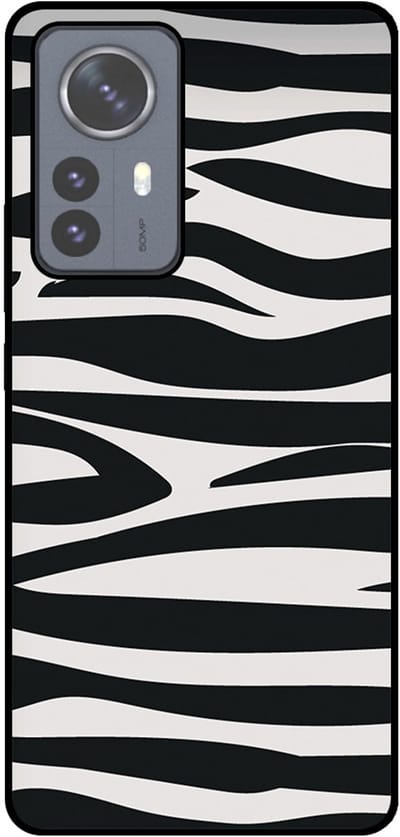 Smartphonica Telefoonhoesje Geschikt voor Xiaomi 12 Pro met zebra opdruk - TPU backcover case zebra design - Zwart Wit geschikt voor Xiaomi 12 Pro