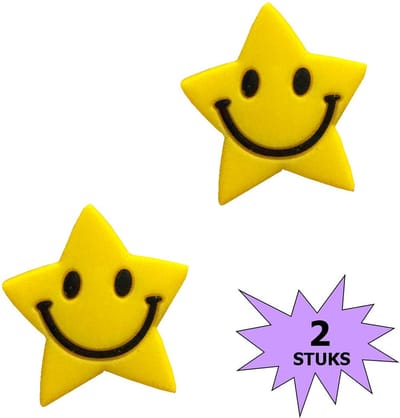 Fako Bijoux® - Tennisdemper - Ster Smile - Geel - 2 Stuks