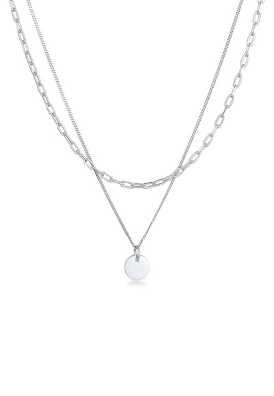 Elli - Halsketting - Dames Plak Hanger Basis laag in 925 Sterling Zilver - Dames