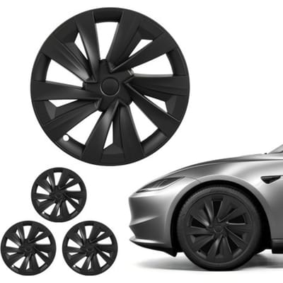 VEVOR 4x Wielkappen voor Tesla Model Y 2025, 19 inch wieldoppen gemaakt van ABS-kunststof, 4-delige set wielkappen met 10 spaken en kliksysteem, R19 wielkappen voor decoratie en stofbescherming, matzwart