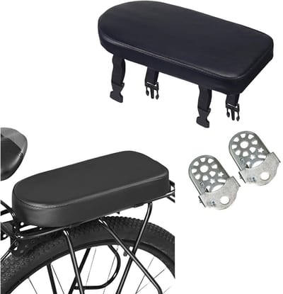 Fietszadelkussen van PU, comfortabel mountainbikezadel met voetsteunen, 30 x 15 x 3,5 cm