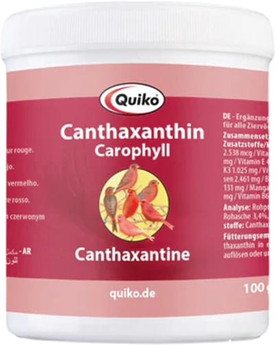 Quiko- Vogelvoer- Canthaxanthin Carophyll- Roodfactor- 100 gram